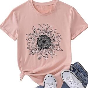 Pink Sunflower Graphic Tee